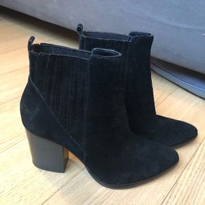 Marc Fisher gadri Black Suede Heeled Boots SZ 8.5